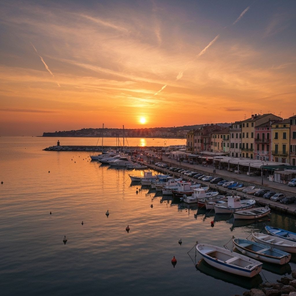 Sonnenuntergang über Marina di San Vito Adriaküste